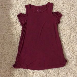 Off the shoulder maroon top